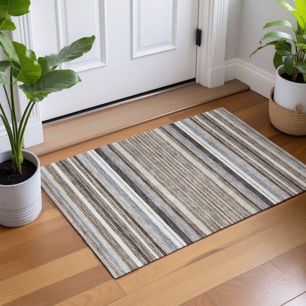 Chantille Machine Washable Indoor/Outdoor Abstract ACN2330 Taupe 2 ft. x 3 ft. Accent Rug