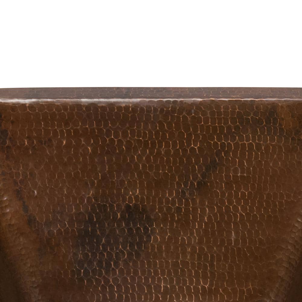 15" Square Hammered Copper Bar Sink in Oil Rubbed Bronze Finish