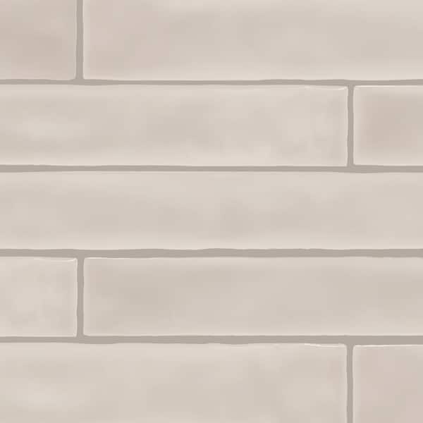 Artistic Reflections Mist 2 in. x 5 in. Glazed Ceramic Undulated Wall ...
