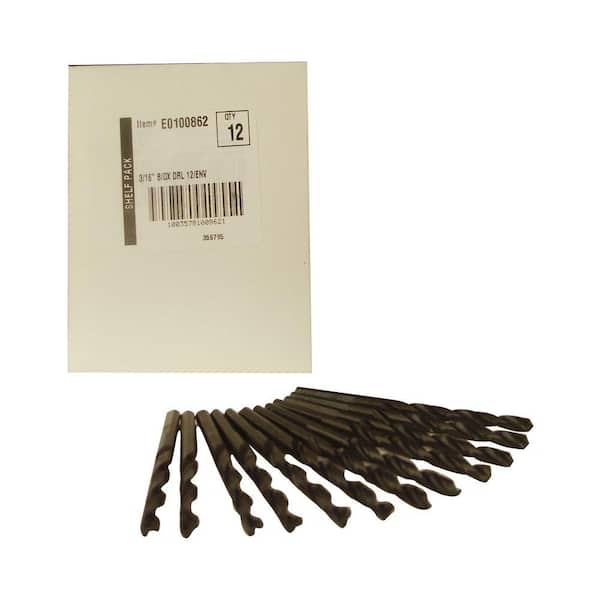 BLU-MOL Disston 3/16 in. Diameter Black Oxide Jobber Length Drill Bit (12-Pack)