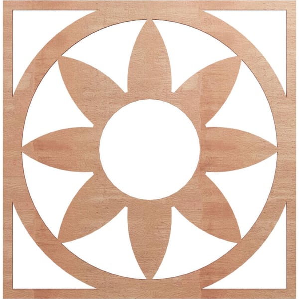 0.25 in. x 7.625 in. x 22 in. Wood Medallion Moulding