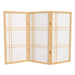 3 ft. Short Double Cross Shoji Screen - Natural - 3 Panels