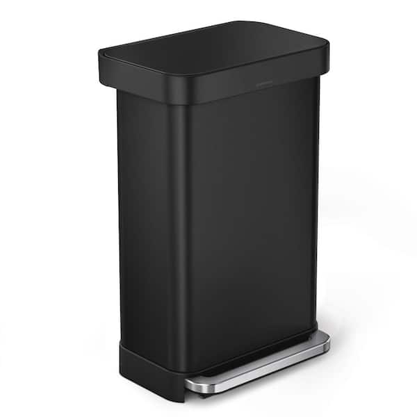 simplehuman 45L Rectangular Step Kitchen Trash Can with Liner