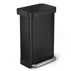 45 L Rectangular Step Kitchen Trash Can with Liner Pocket - Matte Black