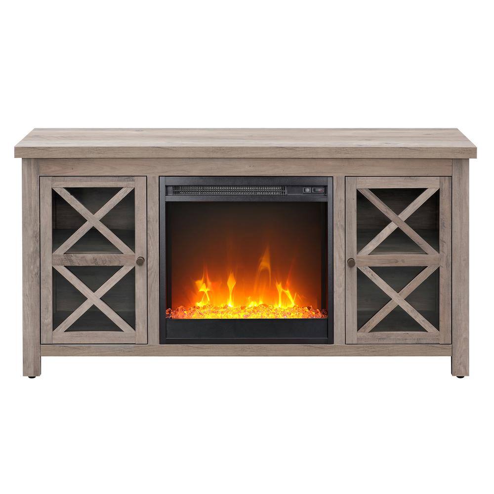 Gray Oak 47'' TV Stand with Electric Fireplace