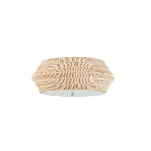 Mililani 60-Watt 3 Natural Drum Pendant Light