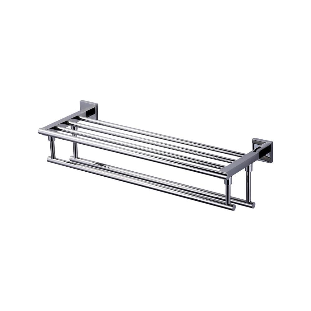 WOWOW 24 in. Wall Mounted Double Towel Bar in Polished Chrome 4050102C ...