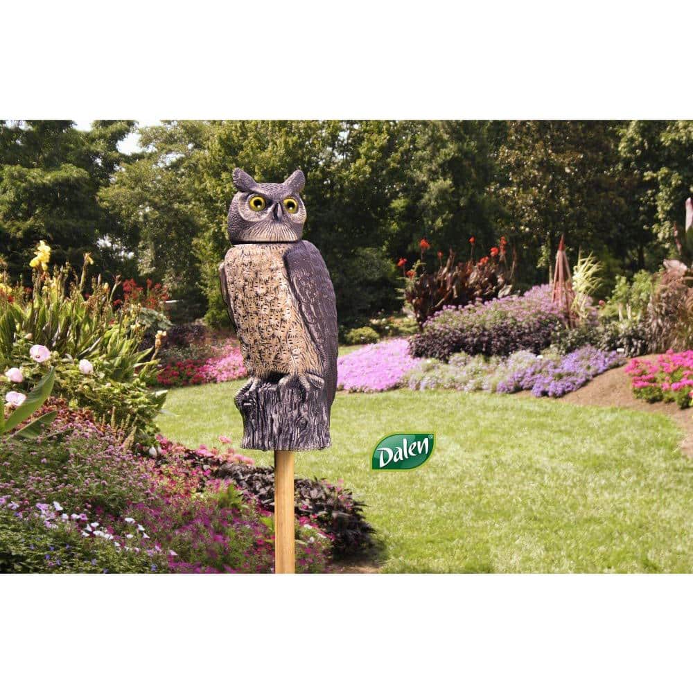 18" Solar-Powered Rotating Head Owl Pest Repellent Decoy