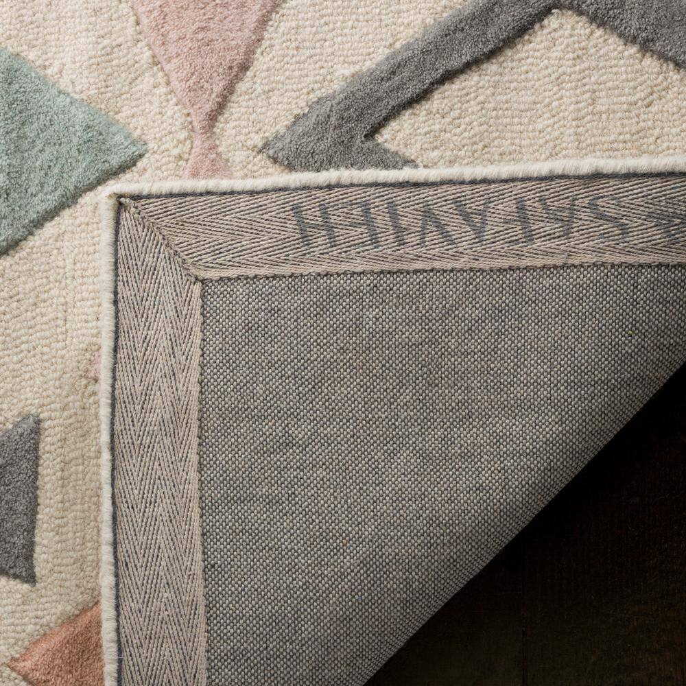 Handmade Ivory Wool Tufted Kids Playroom Rug 5' x 7'