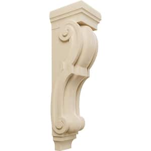 10 in. x 9 in. x 34 in. Unfinished Rubberwood Super Jumbo Traditional Wood Corbel