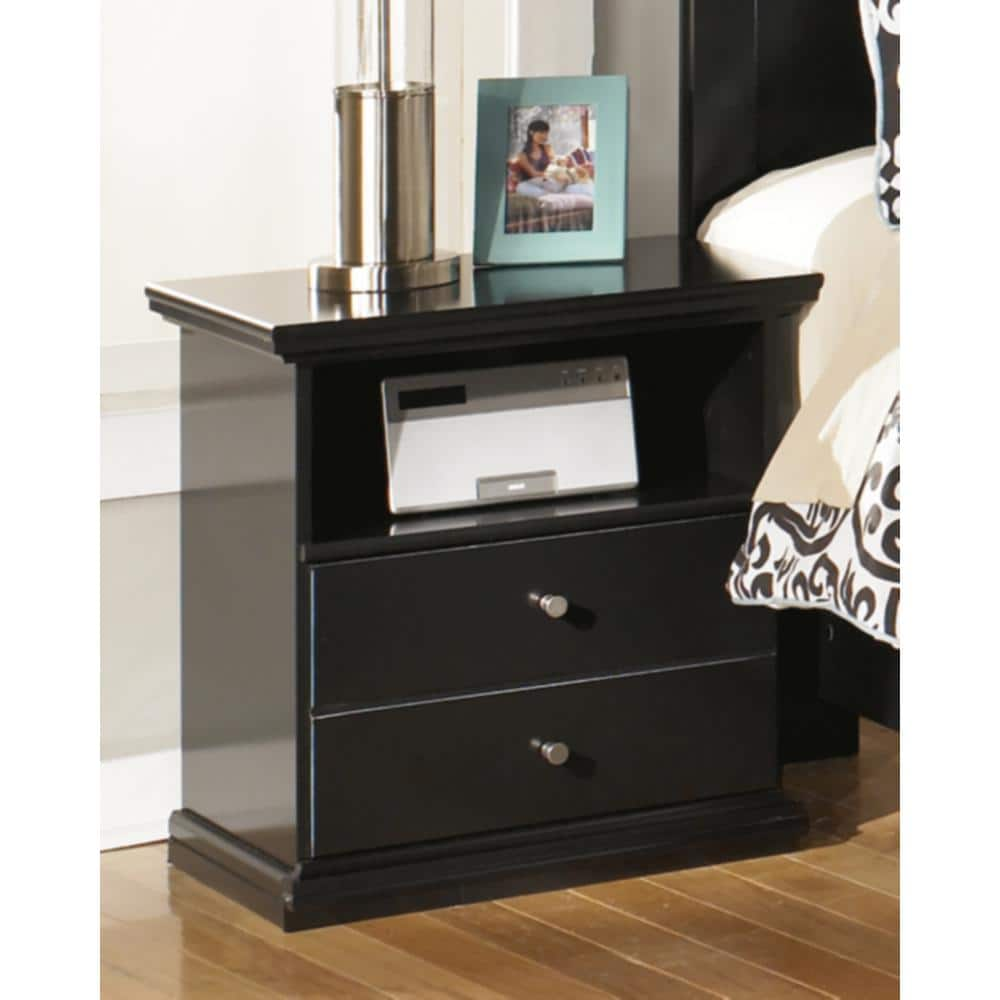 UPC 024052118131 product image for Maribel Black 1 Drawer 22.48 in. W Nightstands | upcitemdb.com