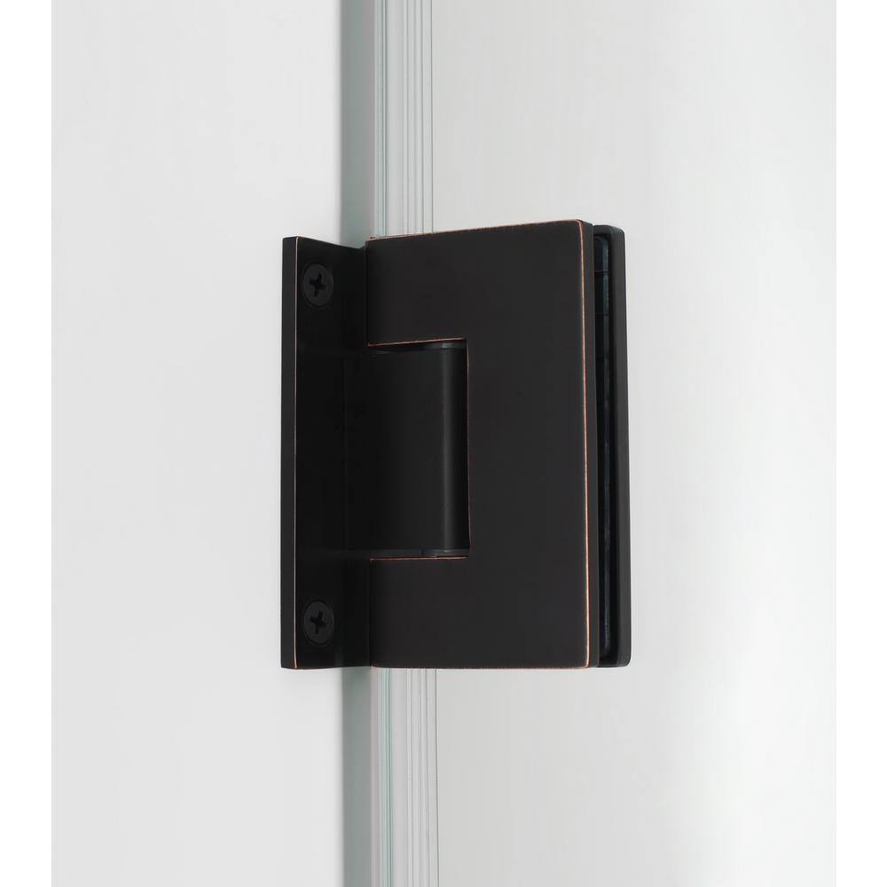 Belmore GS 63" x 72" Frameless Clear Glass Hinged Shower Door in Oil Rubbed Bronze