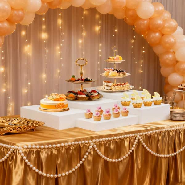 YIYIBYUS White Rectangular Acrylic Display Stand Party Birthday