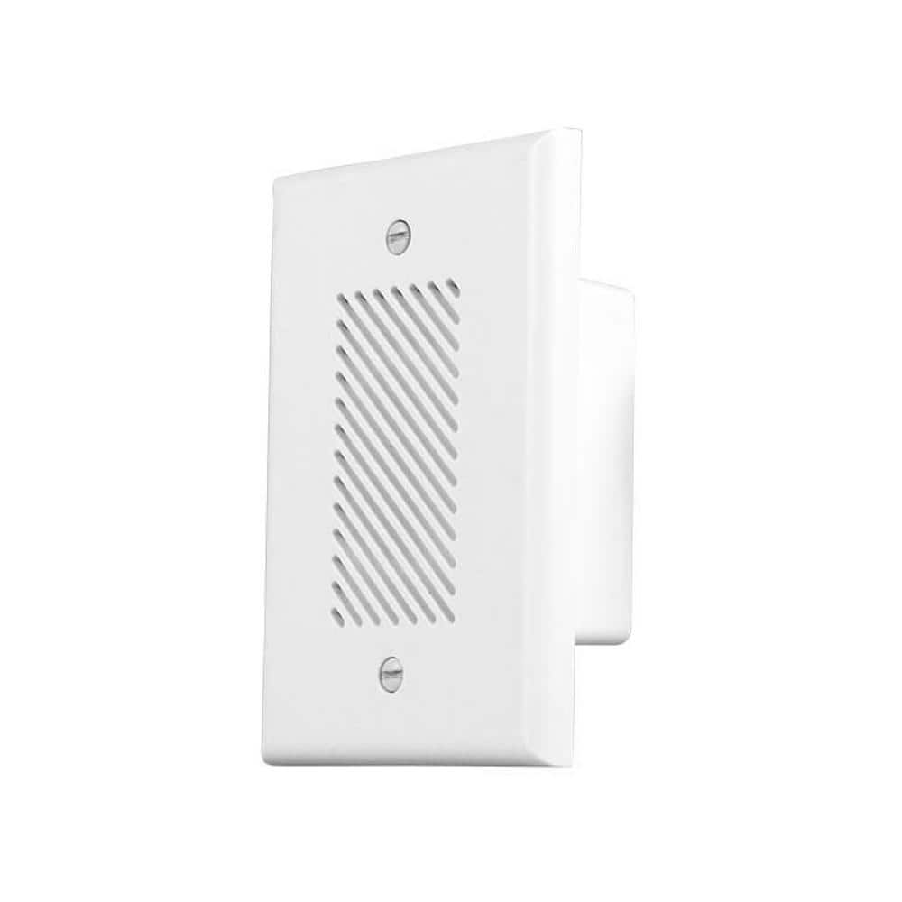 White Plastic Single-Gang Electronic Door Chime Kit with Lighted Button