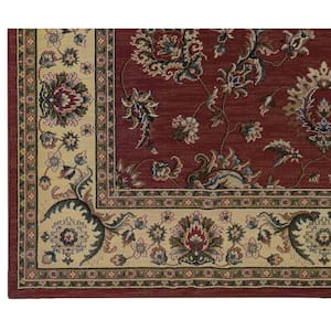 Alyssa Red/Ivory 8 ft. x 8 ft. Square Traditional Area Rug
