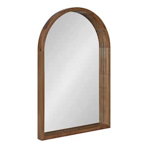 Hutton 30.00 in. H x 20.00 in. W Modern Arch Rustic Brown Framed Accent Wall Mirror