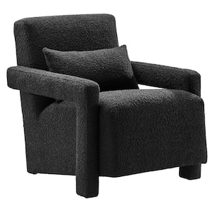 Mirage Boucle Upholstered Armchair in Black