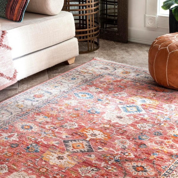 Terracotta Rug, Brown Rug, Dining Room Rug, Fringed Rug