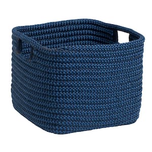 Carter Blue 12 in. x 12 in. x 10 in. Square Polypropylene Braided Basket