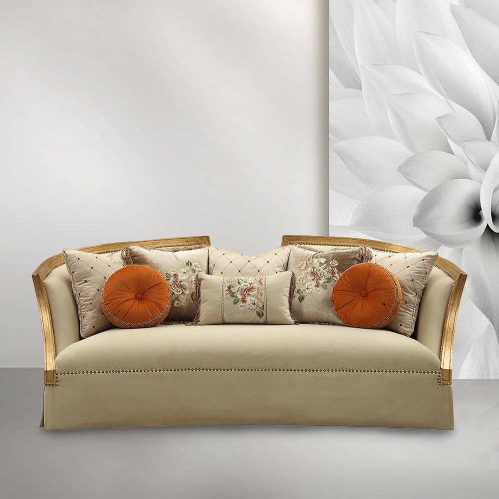 Elegant Sloped Arm Reclining Sofa with Nailhead Trim in Coffee Wood