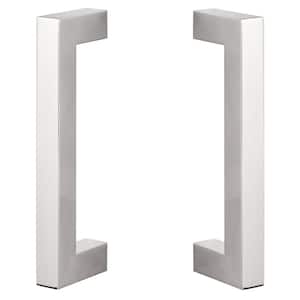 9in Polished Chrome Sliding Door Modern Double-Sided Square Barn Door Handle