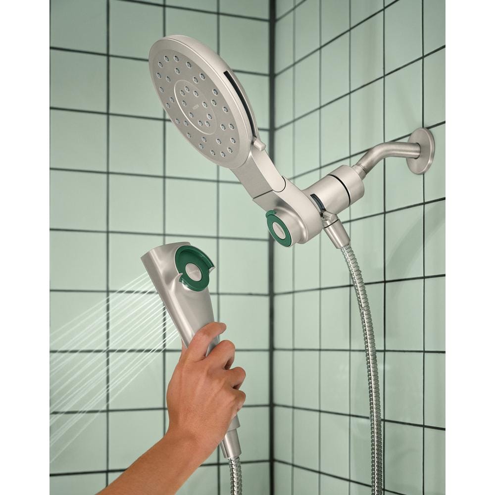 Nickel Dual-Head Rain and Handheld Shower System