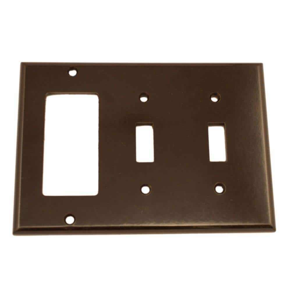 Leviton 3-Gang Brown 2-Toggle / 1-Decora/Rocker Plastic Standard Wall ...