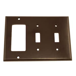Brown 3-Gang 2-Toggle/1-Decorator/Rocker Wall Plate (1-Pack)