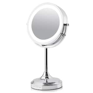 5.3 in. x 12.8 in. Tabletop Makeup Mirror in Polished Chrome