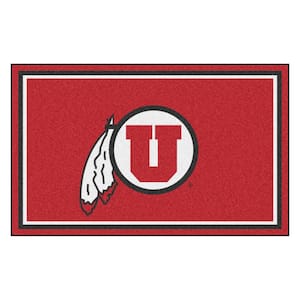 NCAA - University of Utah Red 4 ft. x 6 ft. Area Rug