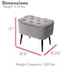 Dimensions and weight capacity diagram for the ottoman.