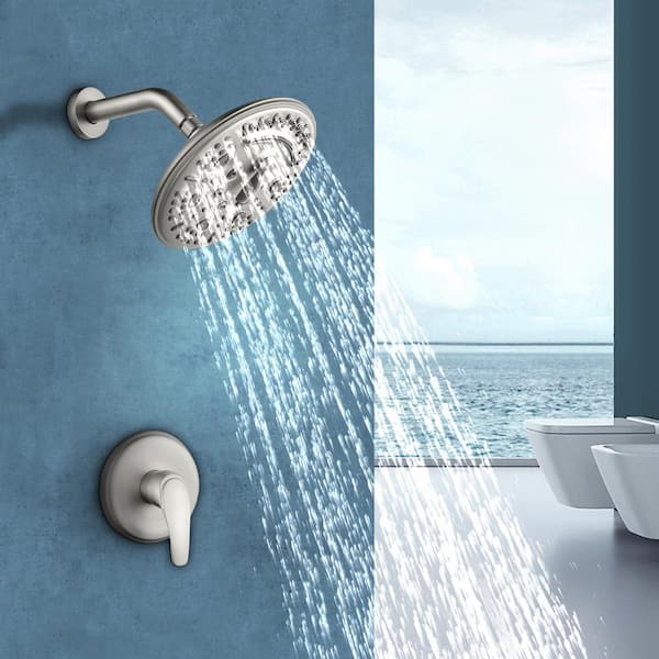 Satico Single-Handle 6-Spray Shower Faucet in Brushed Nickel (Valve Included)