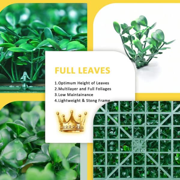 4 Green Artificial Ivy Leaves UV Protected Wall Backdrop Panels