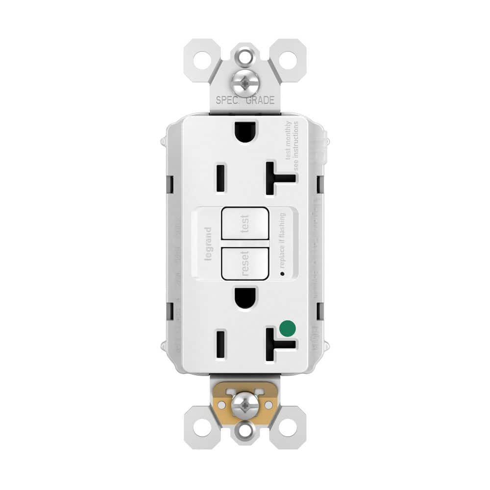 PlugTail 20 Amp Tamper Resistant GFCI Hospital Grade Duplex Outlet White price history on PriceWatchPro