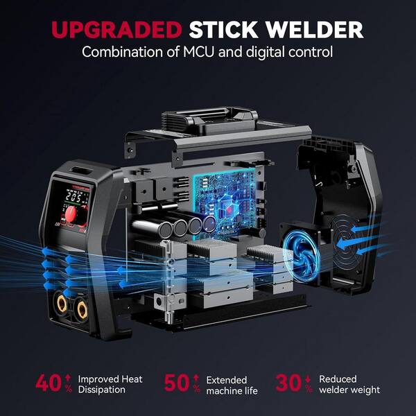 ARCCAPTAIN 200A Stick/Lift TIG Welder – Large LED Display, Synergic Control, IGBT Inverter, 110V/220V Portable MMA Machine With Hot Start & Anti-Stick