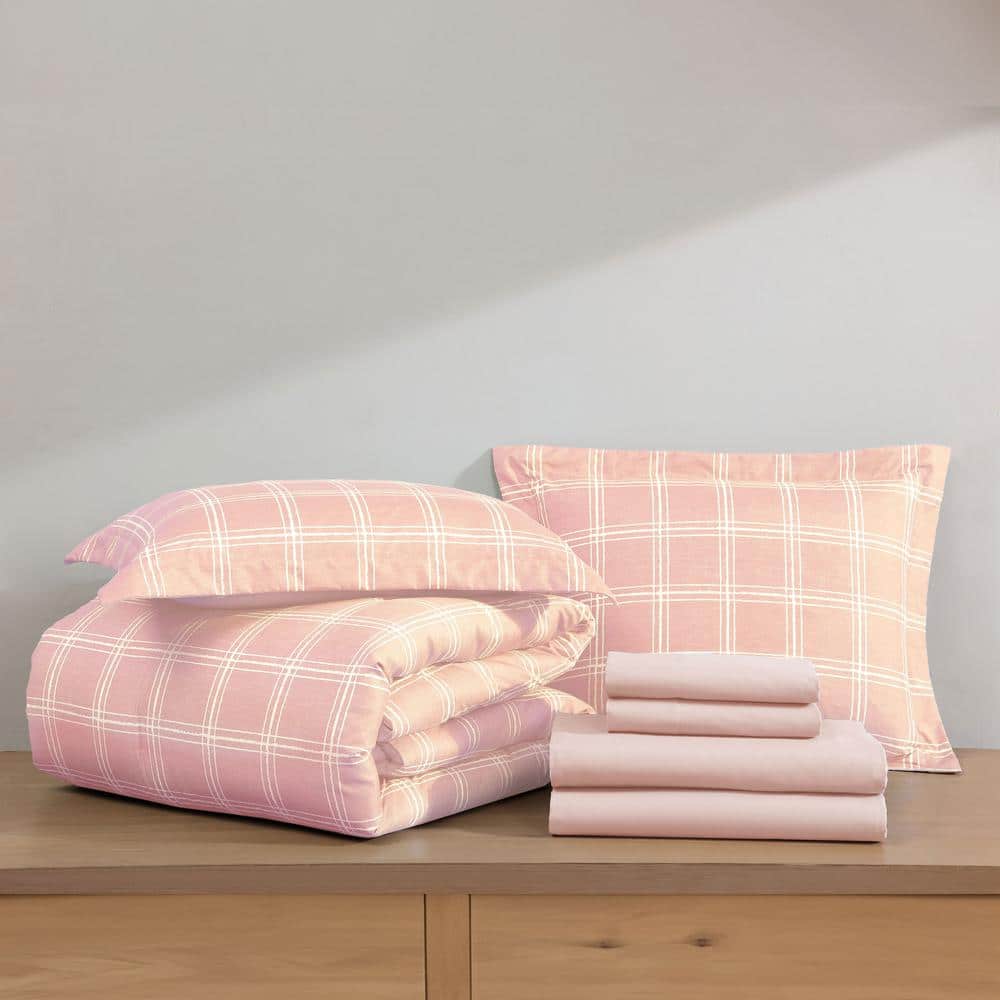 Full Pink Microfiber Reversible Bed-In-A-Bag Set