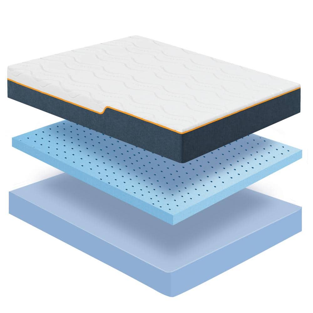 Twin XL White Gel Memory Foam Mattress with Adjustable Base