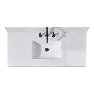 Oderzo 49 in. W x 22 in. D Engineered Stone Composite Vanity Top in Aosta White with White Rectangular Single Sink