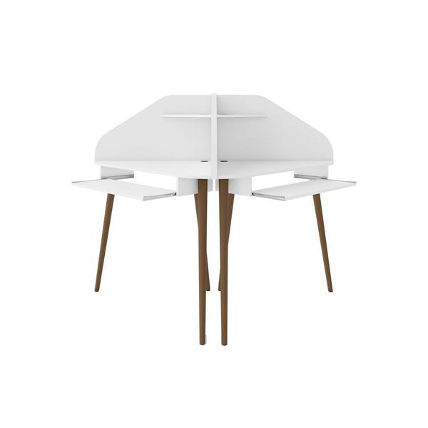 Manhattan Comfort Bradley White 2Piece Cubicle Section Desk with