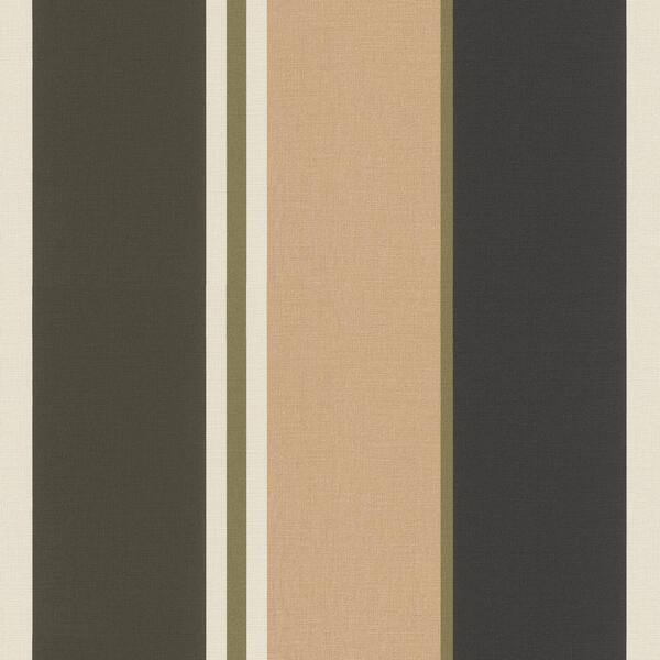 Walls Republic Bold Varied Stripe Wallpaper Black & Gold Paper Strippable Roll (Covers 57 sq. ft.)