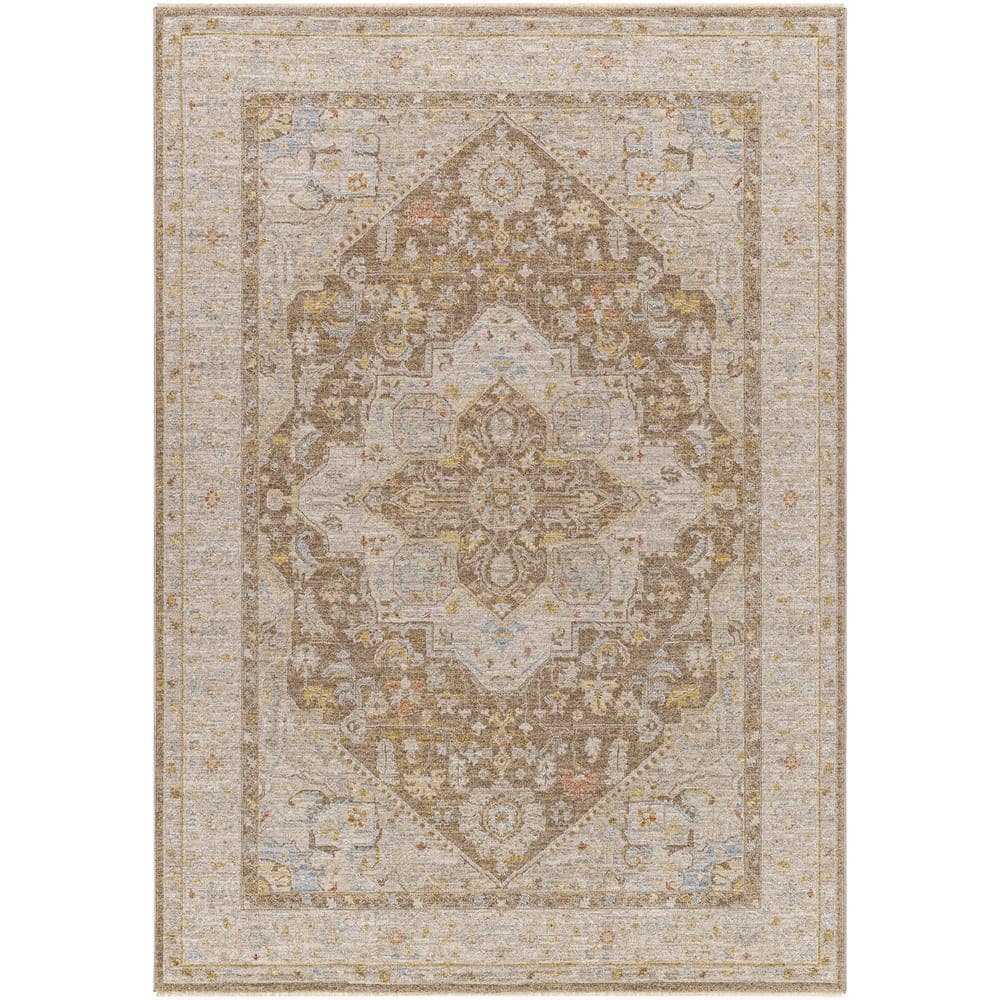 Avant Garde Brown 7 ft. Round Traditional Bordered Polyester Area Rug price history on PriceWatchPro