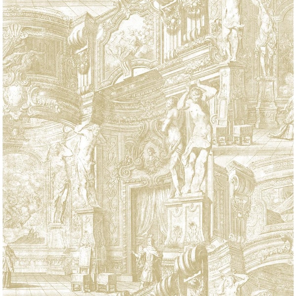 CASA MIA Monument Cream Paper Non-Pasted Strippable Wallpaper Roll (Cover 56.05 sq. ft.)