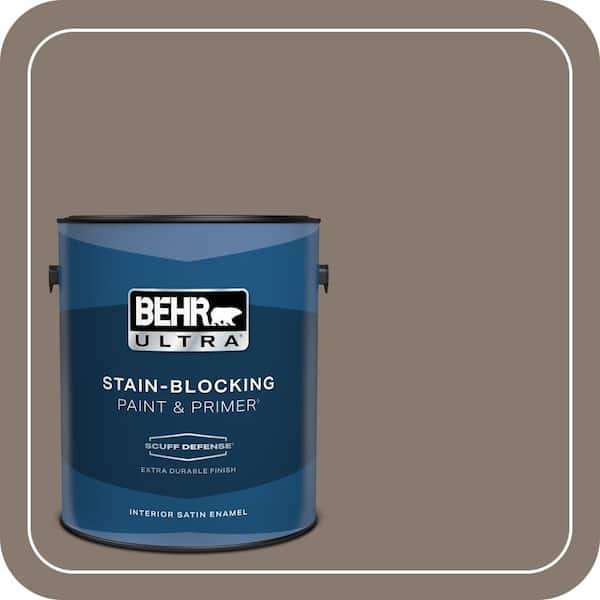 BEHR ULTRA 1 gal. #ECC-15-1 Lost Summit Extra Durable Satin Enamel Interior Paint & Primer