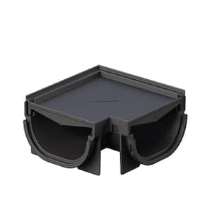 Compact Invisible Edge 90 Deg. Outer Corner for 5.4 in. Modular Trench and Channel Drain Systems, Black