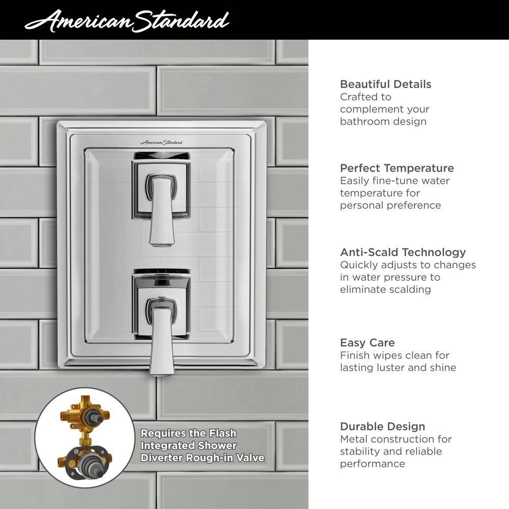 Polished Chrome 2-Handle Wall Mount Shower Diverter Trim