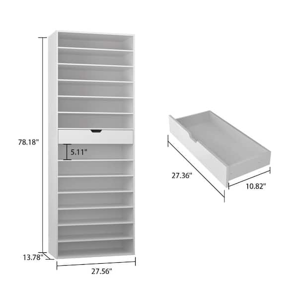 FUFU&GAGA 81.9-in H 3 Tier 18 Pair White Composite Shoe Organizer in the Shoe  Storage department at