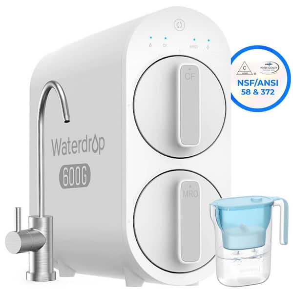 G2P600 Reverse Osmosis System NSF/ANSI 42 and 53 and 58 and 372-Certified Tankless Under Sink Extra Water Filter Pitcher
