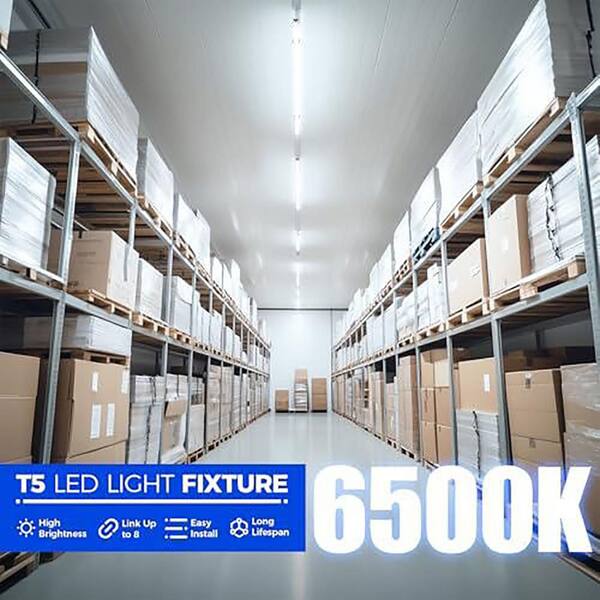 4ft 20-Watt T5 Integrated LED Shop Light, 2200 Lumens, 6500K