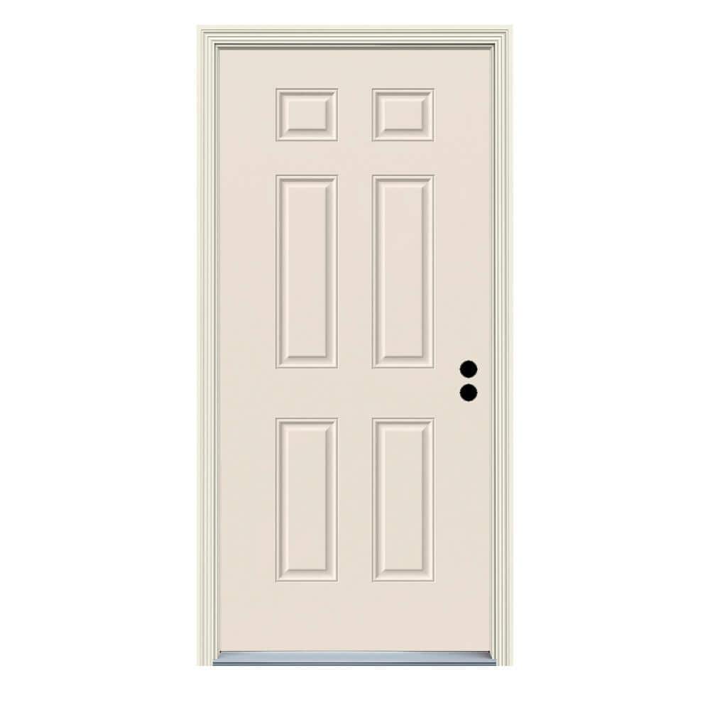 32 in. x 80 in. Left Hand Inswing 6-Panel Primed 20 Minute Fire Rated Steel Prehung Front Door with Brickmould price history on PriceWatchPro
