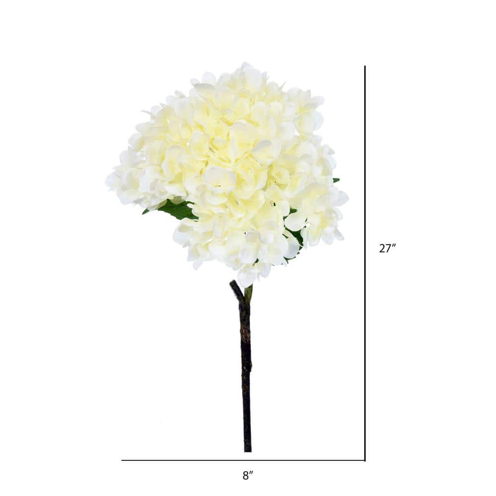 Elegant 27" White Polyester Hydrangea Artificial Flower Arrangement